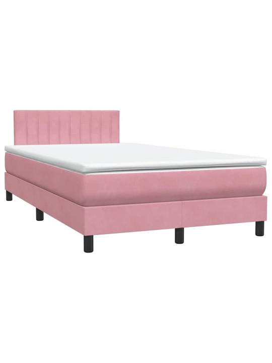 Box spring postel s matrací růžová 120x220 cm samet