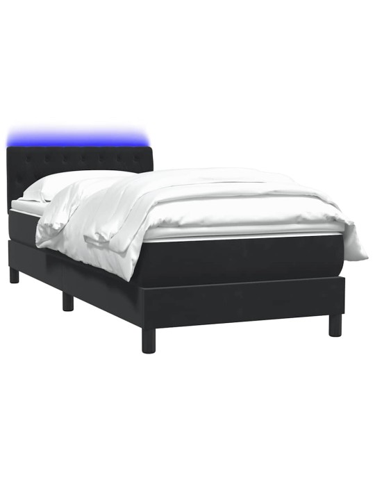 Box spring postel s matrací černý 80x220 cm samet