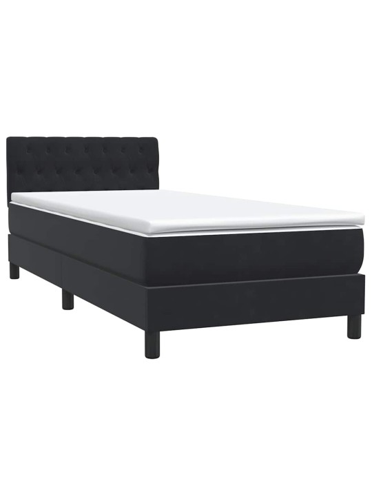 Box spring postel s matrací černý 80x220 cm samet