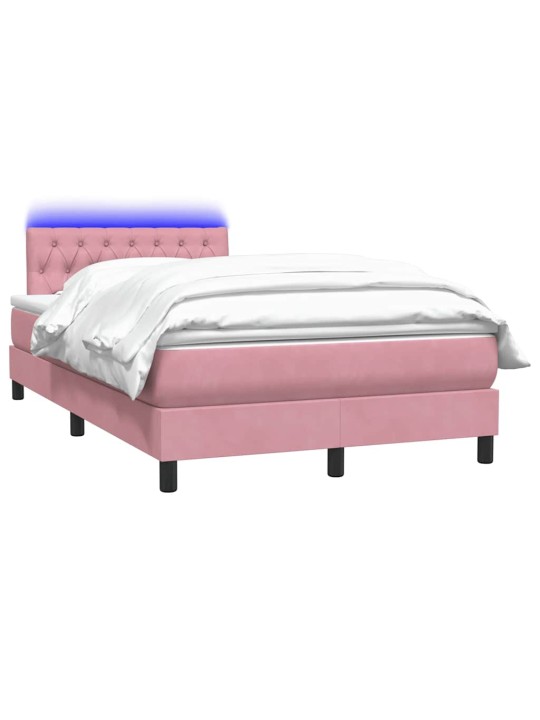 Box spring postel s matrací růžová 120x220 cm samet