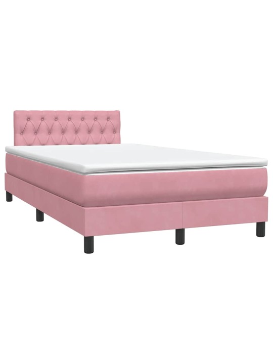 Box spring postel s matrací růžová 120x220 cm samet