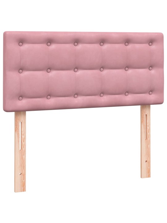 Box spring postel s matrací černá 100x220 cm růžový