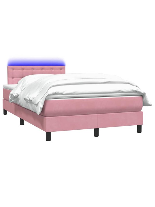 Box spring postel s matrací růžová 120x220 cm samet