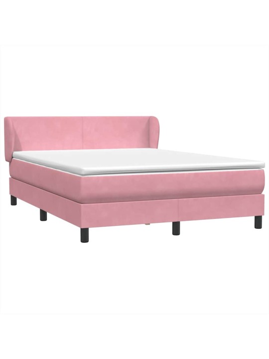 Box spring postel s matrací růžová 140x210 cm samet