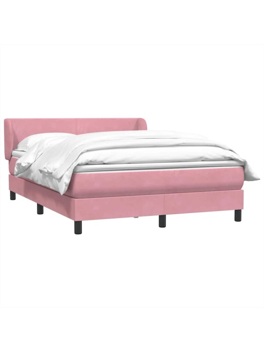 Box spring postel s matrací růžová 140x210 cm samet