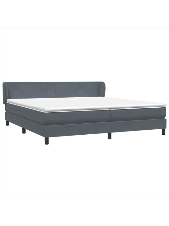 Box spring postel s matracemi tmavě šedá 200x210 cm samet