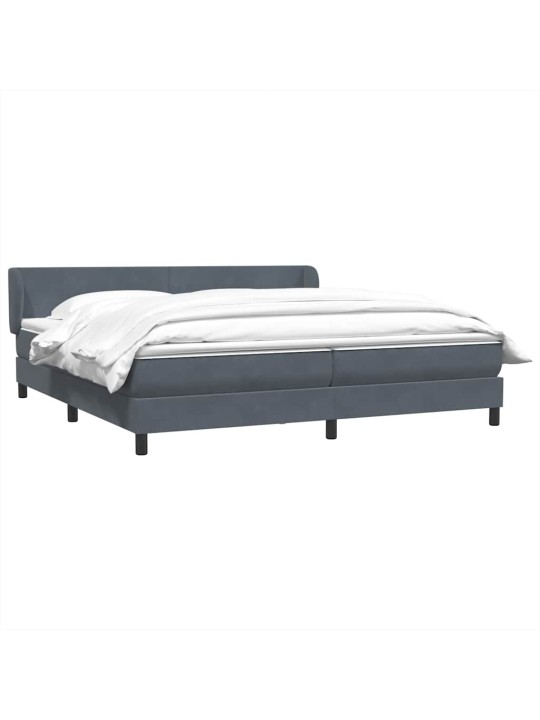 Box spring postel s matracemi tmavě šedá 200x210 cm samet