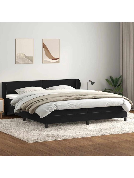 Box spring postel s matracemi černá 200x210 cm samet