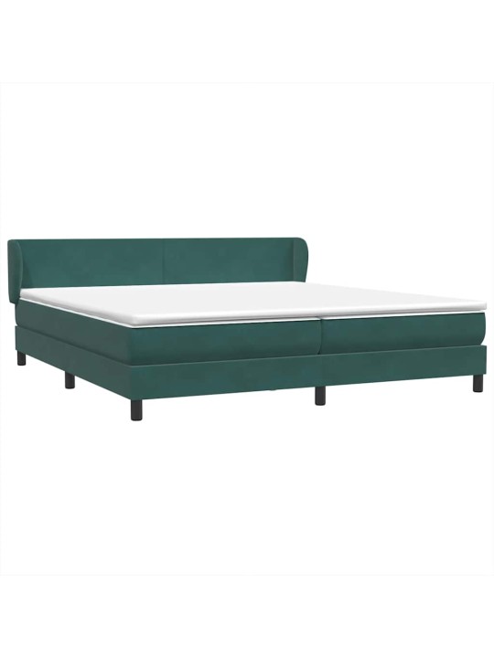 Box spring postel s matracemi tmavě zelená 200x210 cm samet