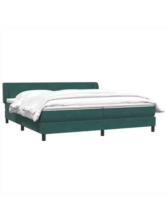 Box spring postel s matracemi tmavě zelená 200x210 cm samet