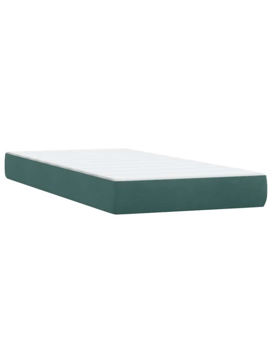 Box spring postel s matracemi tmavě zelená 200x210 cm samet
