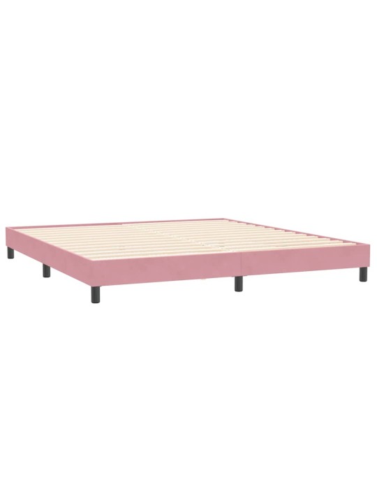 Box spring postel s matracemi růžová 200x210 cm samet