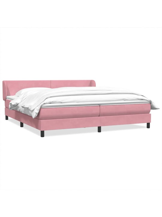 Box spring postel s matracemi růžová 200x210 cm samet