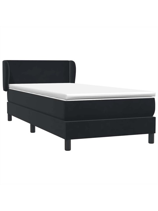 Box spring postel s matrací černý 80x220 cm samet