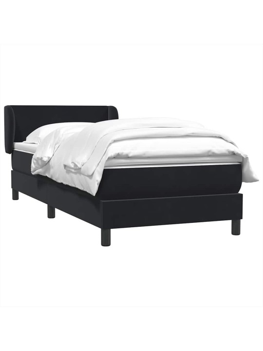 Box spring postel s matrací černý 80x220 cm samet