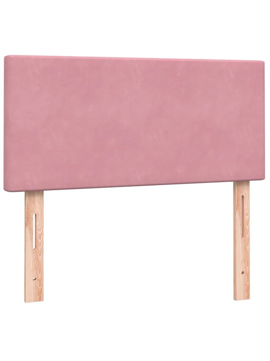 Box spring postel s matrací černá 100x220 cm růžový