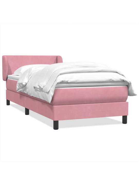 Box spring postel s matrací černá 100x220 cm růžový