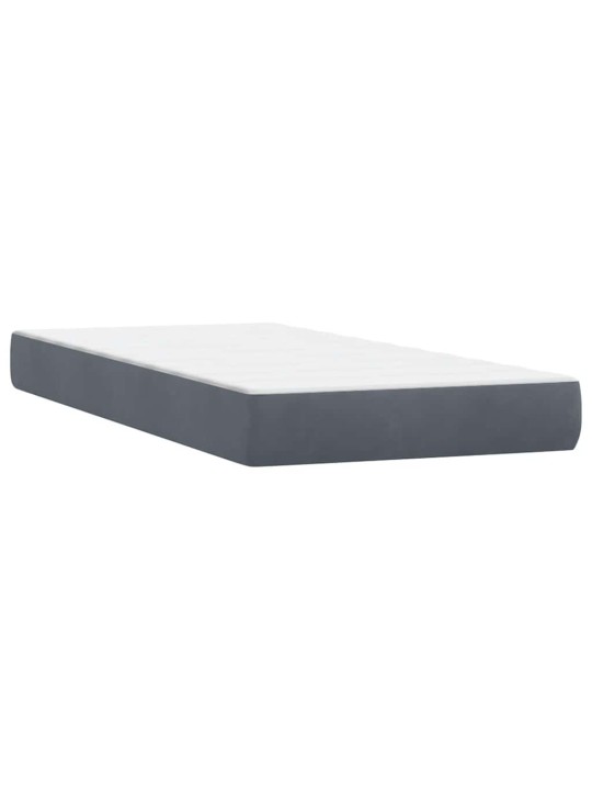 Box spring postel s matracemi tmavě šedá 200x210 cm samet