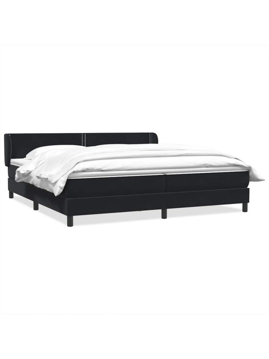 Box spring postel s matracemi černá 200x210 cm samet
