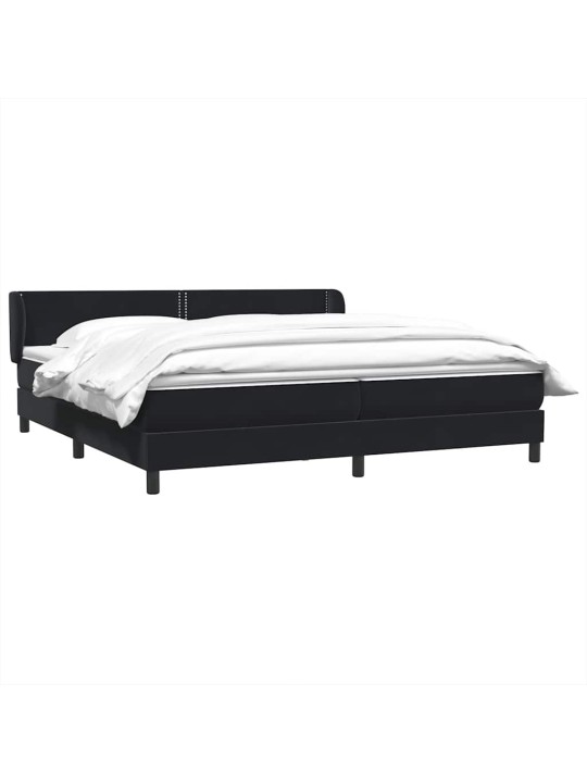 Box spring postel s matracemi černá 200x210 cm samet