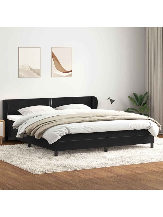 Box spring postel s matracemi černá 200x210 cm samet