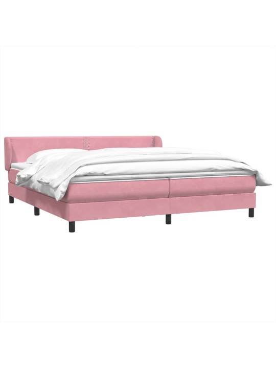Box spring postel s matracemi růžová 200x210 cm samet