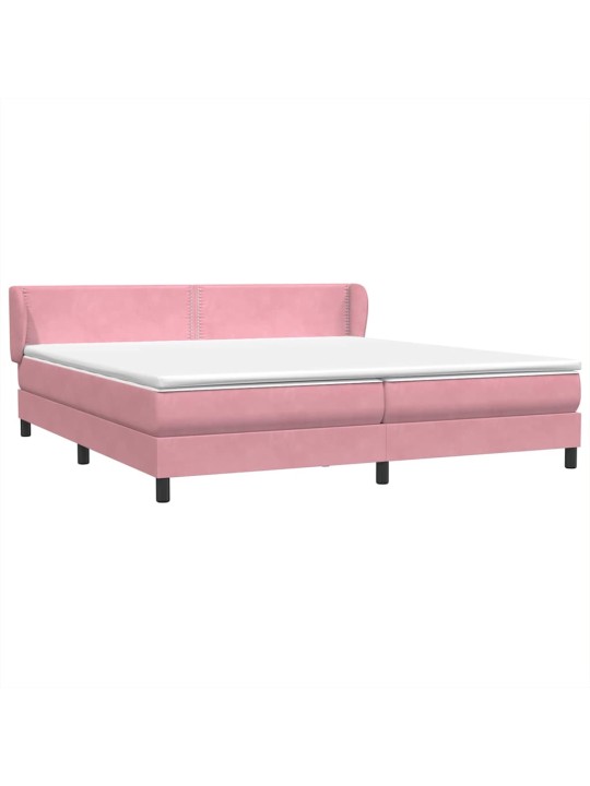 Box spring postel s matracemi růžová 200x210 cm samet