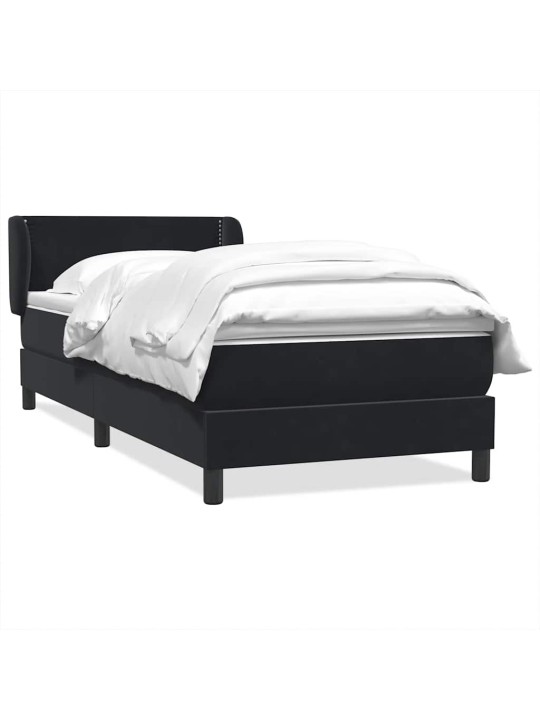 Box spring postel s matrací černý 80x220 cm samet