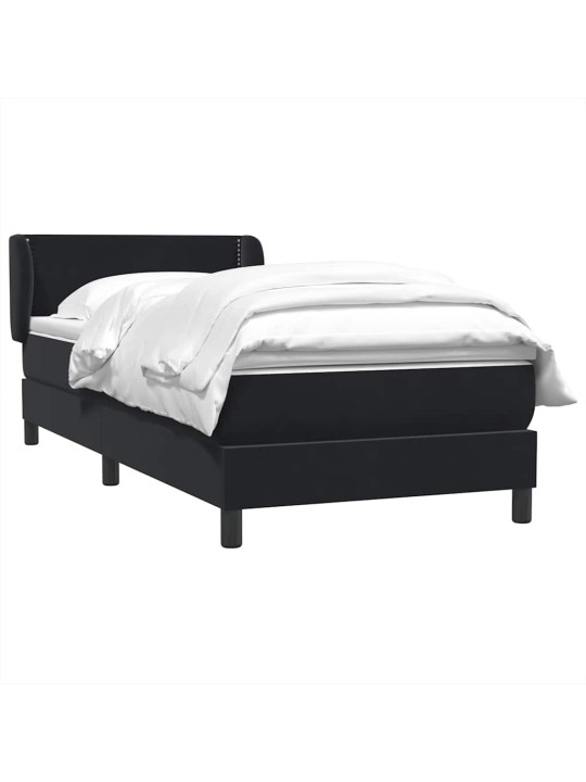 Box spring postel s matrací černý 80x220 cm samet