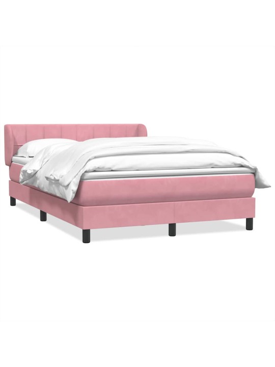Box spring postel s matrací růžová 140x210 cm samet