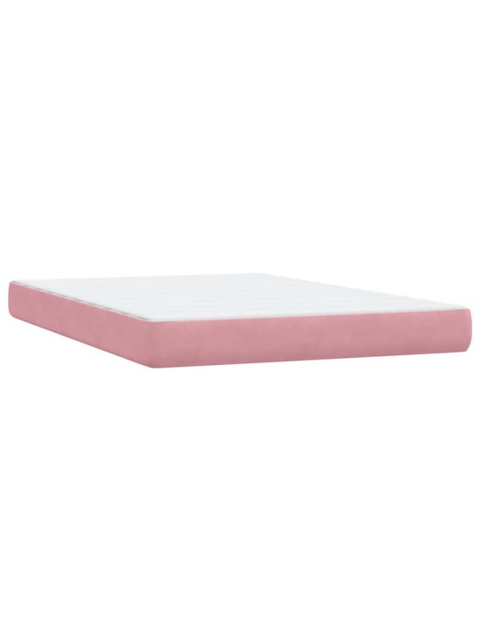 Box spring postel s matrací růžová 140x210 cm samet