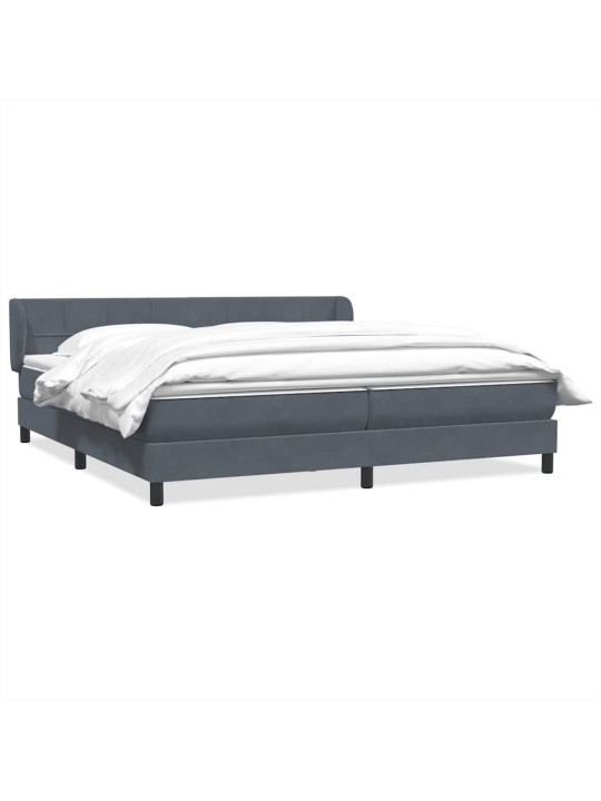 Box spring postel s matracemi tmavě šedá 200x210 cm samet