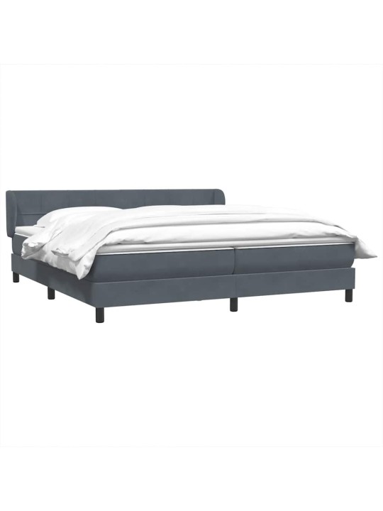 Box spring postel s matracemi tmavě šedá 200x210 cm samet