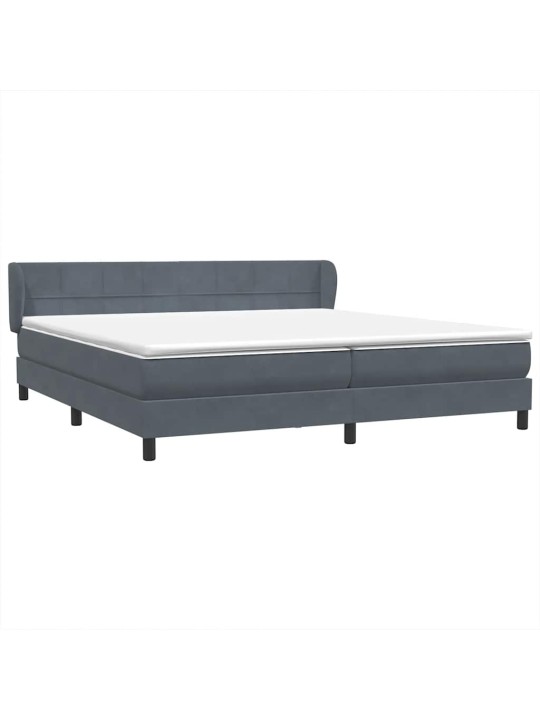 Box spring postel s matracemi tmavě šedá 200x210 cm samet
