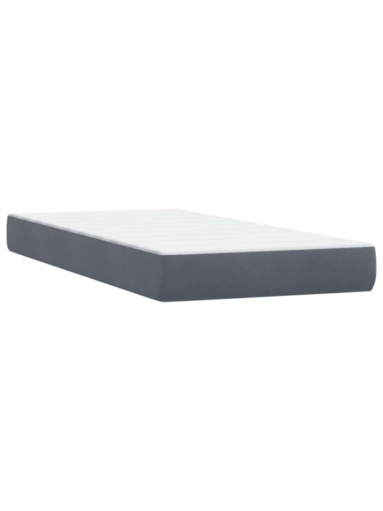 Box spring postel s matracemi tmavě šedá 200x210 cm samet