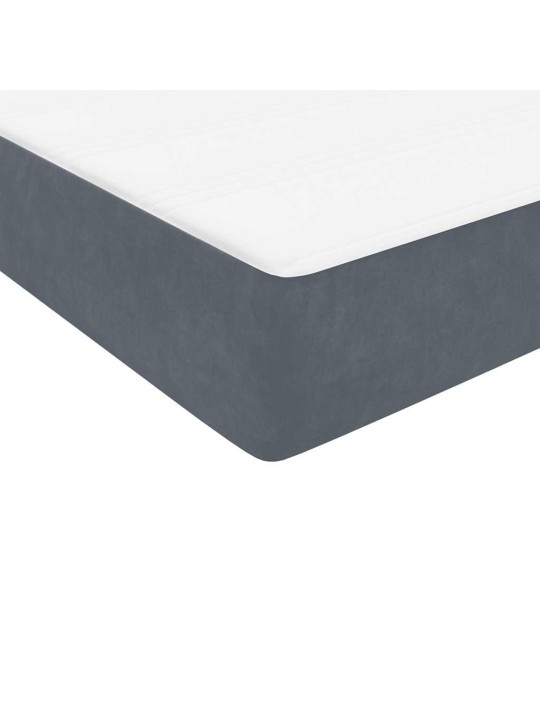 Box spring postel s matracemi tmavě šedá 200x210 cm samet