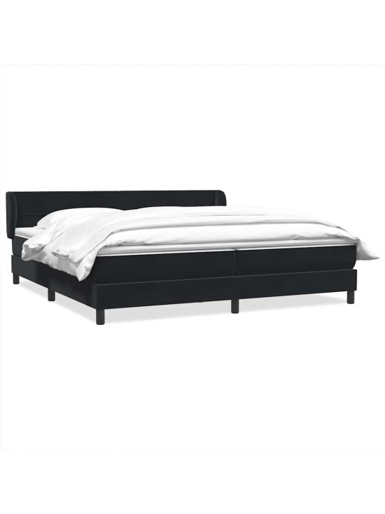 Box spring postel s matracemi černá 200x210 cm samet
