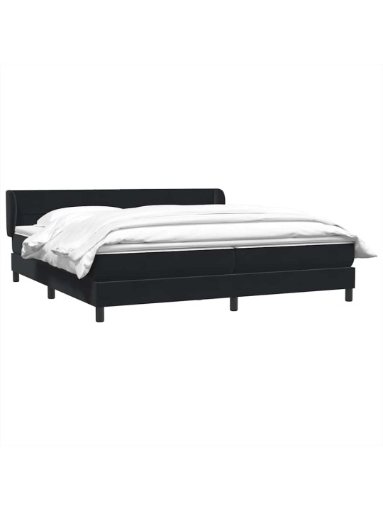 Box spring postel s matracemi černá 200x210 cm samet