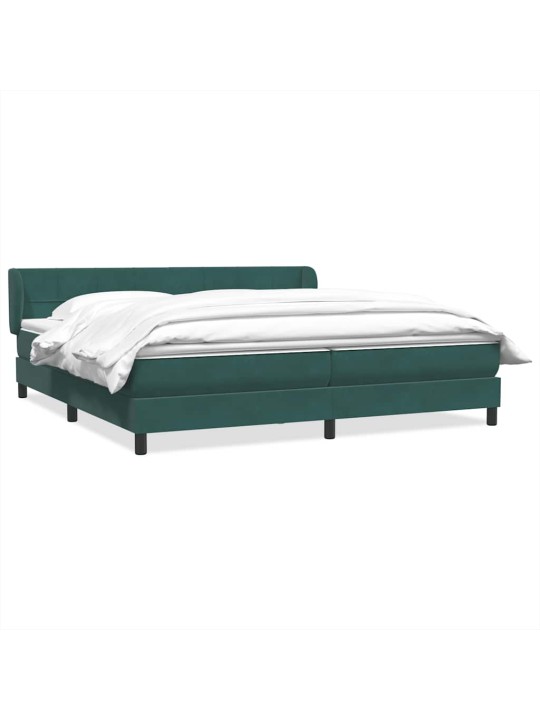 Box spring postel s matracemi tmavě zelená 200x210 cm samet
