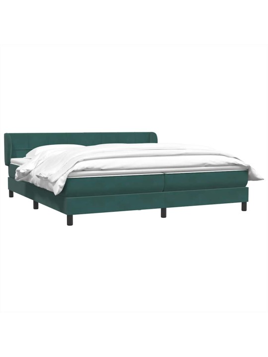Box spring postel s matracemi tmavě zelená 200x210 cm samet
