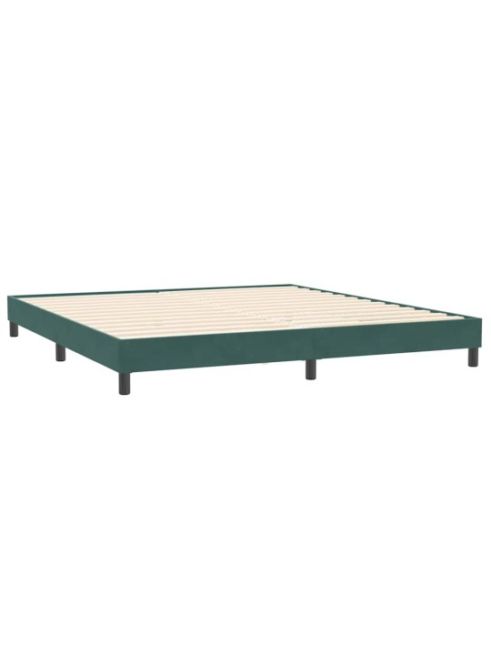Box spring postel s matracemi tmavě zelená 200x210 cm samet