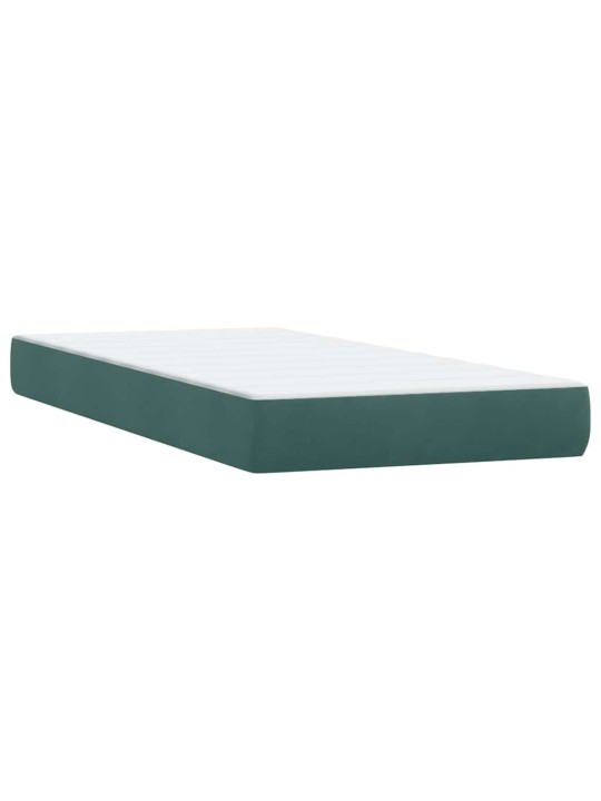 Box spring postel s matracemi tmavě zelená 200x210 cm samet