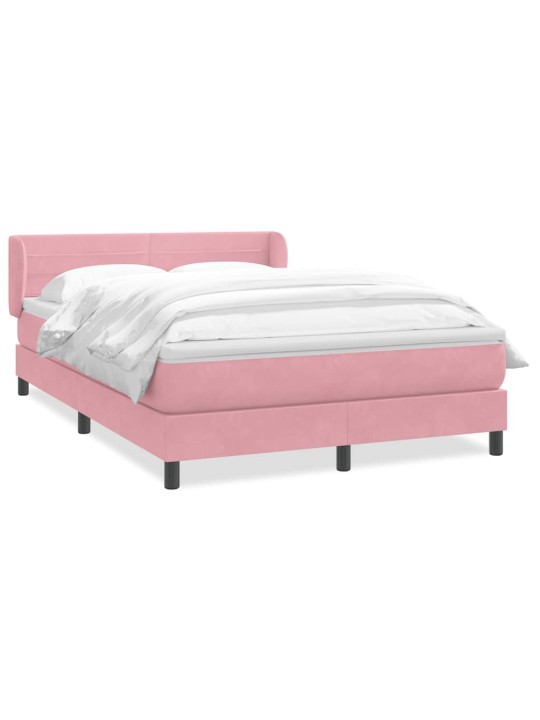 Box spring postel s matrací růžová 140x210 cm samet