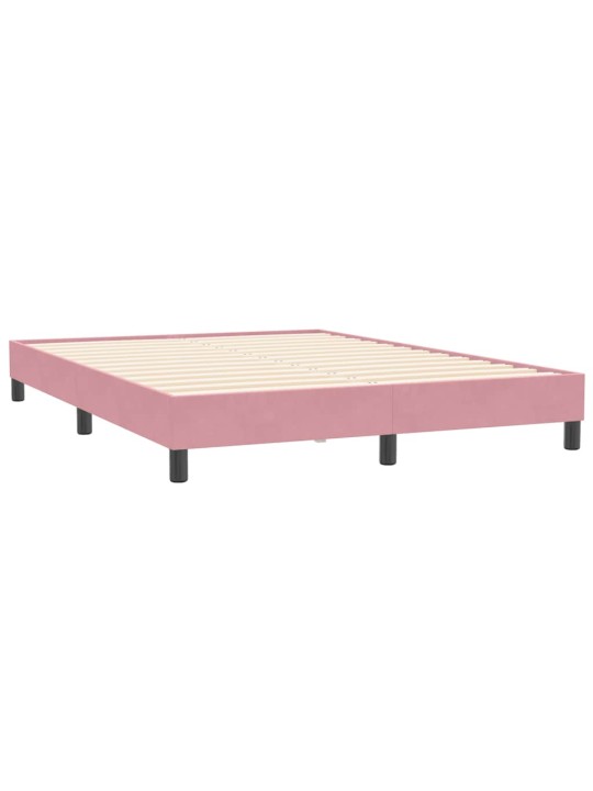 Box spring postel s matrací růžová 140x210 cm samet