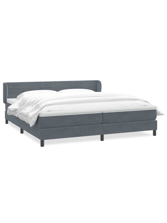 Box spring postel s matracemi tmavě šedá 200x210 cm samet