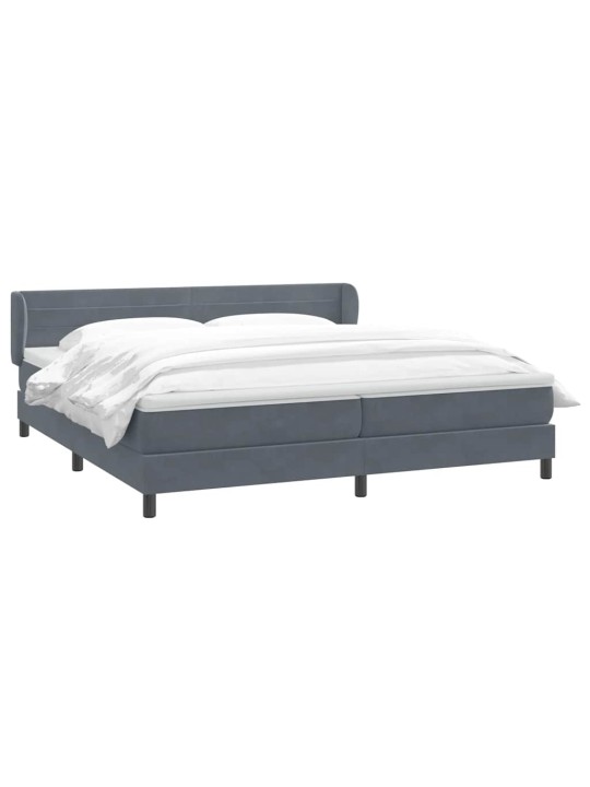Box spring postel s matracemi tmavě šedá 200x210 cm samet