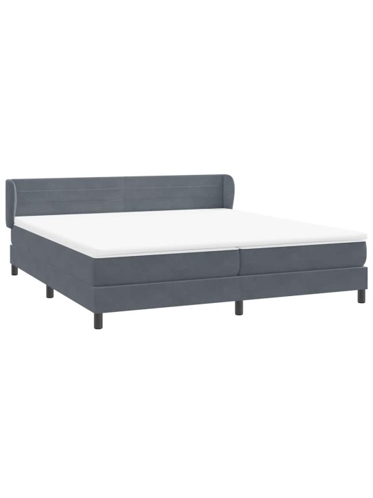 Box spring postel s matracemi tmavě šedá 200x210 cm samet