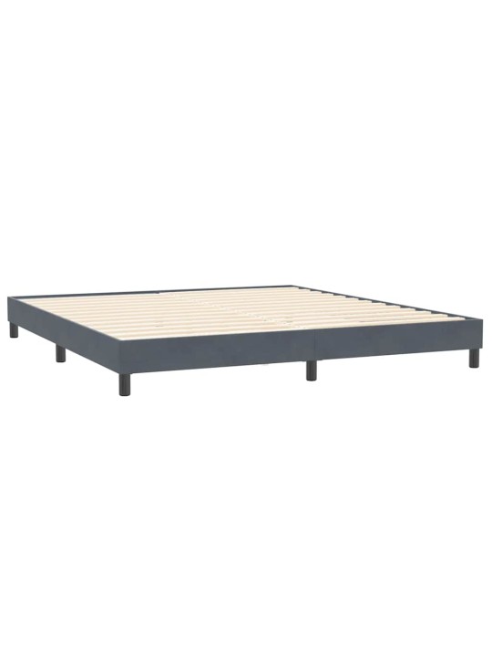 Box spring postel s matracemi tmavě šedá 200x210 cm samet