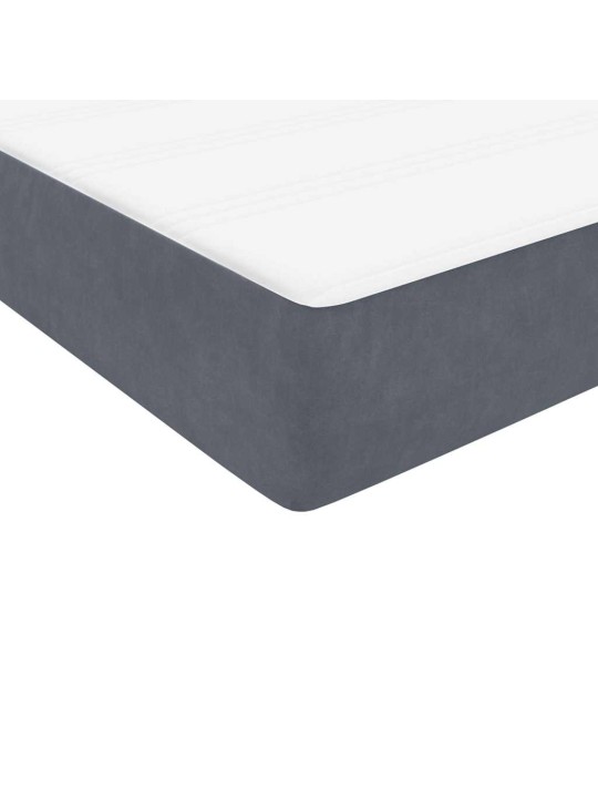 Box spring postel s matracemi tmavě šedá 200x210 cm samet