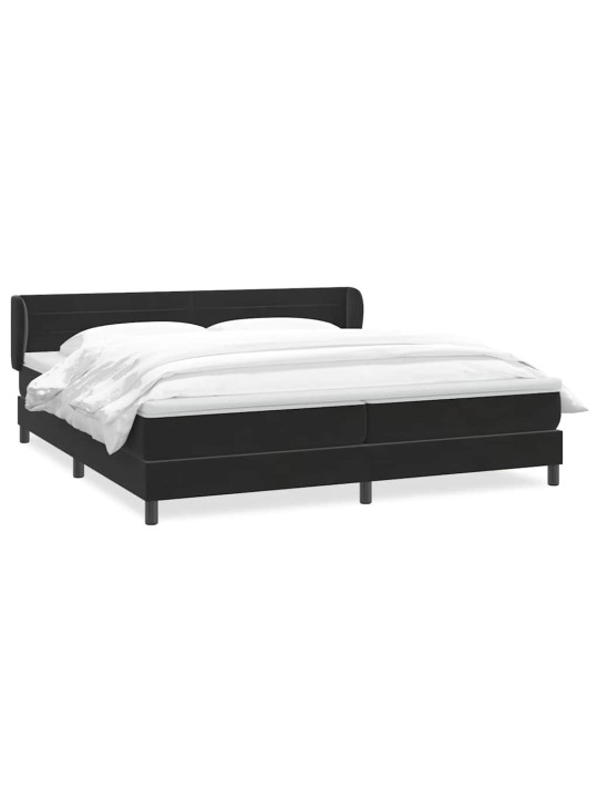 Box spring postel s matracemi černá 200x210 cm samet